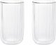 Homla Double-wall glasses Homla CEMBRA GROOVE, 2 x 1