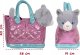 Perletti PERLETTI carriermetallic pink bag with removable plush Paris puppies, 13086 1