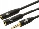Kabel TB Kabel 3,5mm Mini Jack - 2x 3,5mm Mini Jack M/F adapter 30cm 3