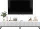 Meble Lindner Meble Lindner Szafka RTV Glamour Komoda RTV Meble Lindner Stolik Biały Mat Ryflowane Fronty 220 cm Czarna Rama Loft 2