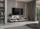 Meble Lindner Meble Lindner Szafka RTV Glamour Komoda RTV Meble Lindner Stolik Biały Mat Ryflowane Fronty 220 cm Czarna Rama Loft 6