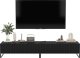 Meble Lindner Meble Lindner Szafka RTV Glamour Komoda RTV Meble Lindner Stolik Czarny Mat Ryflowane Fronty 220 cm Czarna Rama Loft 2