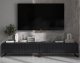 Meble Lindner Meble Lindner Szafka RTV Glamour Komoda RTV Meble Lindner Stolik Czarny Mat Ryflowane Fronty 220 cm Czarna Rama Loft 3