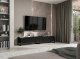 Meble Lindner Meble Lindner Szafka RTV Glamour Komoda RTV Meble Lindner Stolik Czarny Mat Ryflowane Fronty 220 cm Czarna Rama Loft 5