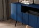 Meble Lindner Meble Lindner Loft Szafka RTV Granatowy Mat Nowoczesna Komoda RTV Glamour 150 cm Ryflowane fronty Nogi Czarne Metalowe 7