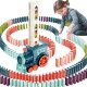 Qulki KOLEJKA POCIĄG LOKOMOTYWA UKŁADAJĄCA KLOCKI DOMINO CIUCHCIA DOMINO POCIĄG DO KLOCKÓW LED 1