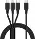 Kabel USB OEM USB-C - USB-C + microUSB + Lightning 1.2 m Czarny 1
