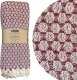 Koc 150 x 200 Bawełniany Boho Aredo 13 Bordo 1