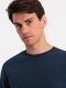 Ombre Komplet dresowy bawełniany męski BASIC bluza nierozpinana + joggery  granatowy V1 Z84 L 2
