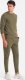 Ombre Bawełniany męski komplet dresowy BASIC bluza nierozpinana + joggery  oliwkowy V2 Z84 L 1