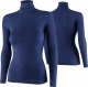 Brubeck LS1627W Koszulka damska z golfem COMFORT MERINO granatowy S 7