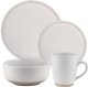 Florina Serwis obiadowy porcelanowy Florina Lila 24 elementy zestaw talerzy  kubki dla 6 osób kremowy nakrapiany 1