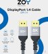 Kabel ZOY DisplayPort 1.4 3m + rzep ZCD3 3