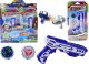 LeanToys Zestaw Pistolet Wyrzutnia 2 Metalowe Krążki Niebieski Światła 1