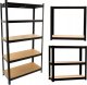 Funfit Regał metalowy magazynowy 180x90x40 cm czarny 1