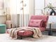 Beliani Sofa welurowa rozkładana różowa VESTFOLD 5