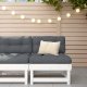 vidaXL Ogrodowa sofa środkowa, biała, lite drewno sosnowe 1