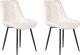 Beliani Zestaw 2 krzeseł do jadalni welurowy biały MELROSE 1