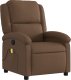 vidaXL Rozkładany fotel masujący, brązowy, obity tkaniną XXX 3