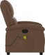 vidaXL Rozkładany fotel masujący, brązowy, obity tkaniną XXX 5