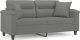 vidaXL 2-osobowa sofa z poduszkami, ciemnoszara, 140 cm, mikrofibra 2