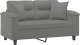vidaXL 2-osobowa sofa z poduszkami, ciemnoszara, 120 cm, mikrofibra 3