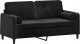 vidaXL 2-osobowa sofa z poduszkami, czarna, 140 cm, aksamit 1