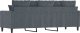 vidaXL Sofa 3-osobowa, ciemnoszara, 180 cm, obita aksamitem 3