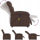 vidaXL Podnoszony fotel masujący, rozkładany, brązowy 6