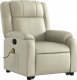 vidaXL Podnoszony fotel masujący, rozkładany, kremowy, ekoskóra 3