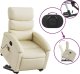 vidaXL Podnoszony fotel masujący, rozkładany, kremowy 5