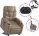 vidaXL Podnoszony fotel masujący, rozkładany, cappuccino, ekoskóra 5