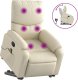 vidaXL Podnoszony fotel masujący, rozkładany, kremowy 2