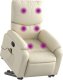 vidaXL Podnoszony fotel masujący, rozkładany, kremowy 3