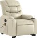 vidaXL Podnoszony fotel masujący, rozkładany, kremowy, ekoskóra 4