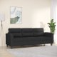 vidaXL 3-osobowa sofa, czarny, 180 cm, tapicerowana mikrofibrą 1