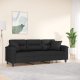 vidaXL 3-osobowa sofa z poduszkami, czarna, 180 cm, mikrofibra XXX 1