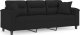 vidaXL 3-osobowa sofa z poduszkami, czarna, 180 cm, mikrofibra XXX 2