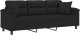 vidaXL 3-osobowa sofa z poduszkami, czarna, 180 cm, mikrofibra XXX 3