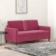 vidaXL Sofa 2-osobowa, winna czerwień, 140 cm, tapicerowana aksamitem 1