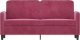 vidaXL Sofa 2-osobowa, winna czerwień, 140 cm, tapicerowana aksamitem 3