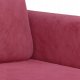 vidaXL Sofa 2-osobowa, winna czerwień, 140 cm, tapicerowana aksamitem 6