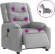 vidaXL Rozkładany fotel masujący, elektryczny, jasnoszary, tkanina 2