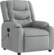 vidaXL Rozkładany fotel masujący, elektryczny, jasnoszary, tkanina 4