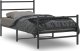 vidaXL Metalowa rama łóżka z wezgłowiem i zanóżkiem, czarna, 107x203cm 1