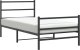 vidaXL Metalowa rama łóżka z wezgłowiem i zanóżkiem, czarna, 107x203cm 2