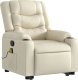 vidaXL Podnoszony fotel masujący, rozkładany, kremowy 4