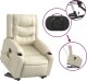 vidaXL Podnoszony fotel masujący, rozkładany, kremowy 6