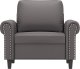vidaXL Fotel, szary, 60 cm, obity sztuczną skórą 3