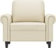 vidaXL Fotel, kremowy, 60 cm, obity sztuczną skórą 3